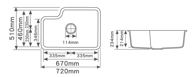 育宏U-201型廚房水槽尺寸圖